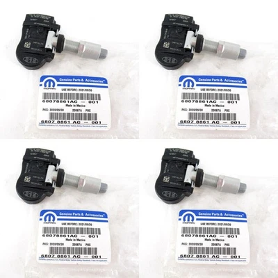 4 программируемых датчика давления в шинах 68078861AC TPMS для Chrysler Dodge Jeep - Изображение 1 из 4