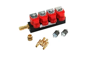 Inyectores de inyección Valtek 4 cilindros Rail 3 ohmios tipo 30 rojo para KME STAG LPG - Imagen 1 de 1