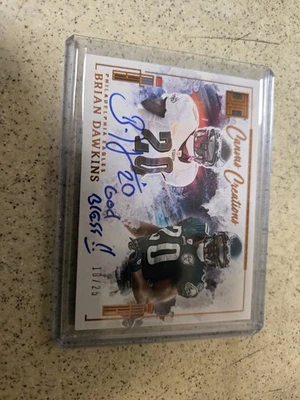 2025 Panini Impeccable Canvas Creations Brian Dawkins On Card Auto 18/25 Eagle0  - Image 1 of 2
