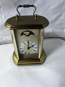 Vintage Messing Montreux Mond Zifferblatt Manteluhr Regaluhr Made in Germany  - Bild 1 von 16