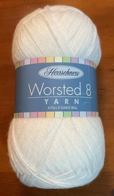 New Herrschners Worsted 8 Yarn Color White 489 Yards 8 Oz 100% Acrylic - Image 1 of 3