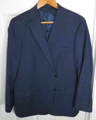 Hart Schaffner Marx 100% Wool Sportcoat 50R Blue Check 2-Button Vented - Image 1 of 4
