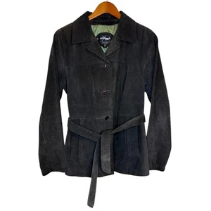 Vintage Wilsons Maxima Leather Coat Women Medium Green Suede 90s Retro Winter - Picture 1 of 9