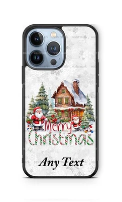 Santa in Log Cabin Farm 个性化手机壳 适用于 iPhone 17 三星 A16 谷歌 — 第 1/4 张图片