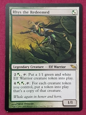 Magic The Gathering SHADOWMOOR RHYS THE REDEEMED green/white card MTG - Image 1 of 2