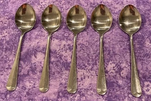 The Main Course MNF3 Oval Soup Spoons Korea Stainless Flatware Set of 5 Vintage - Picture 1 of 4