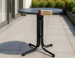 Gartentisch Balkontisch Klapptisch Deep klappbar wetterfest 80 cm rund Esstisch - Bild 1 von 14