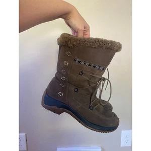Ulu Suluk wasserdichte Winterstiefel aus Leder mit Lammfell braun Damen 8,5 - Bild 1 von 7