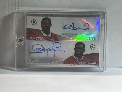 2023-24 Topps Chrome UCC Dwight Yorke Andy Cole Dual Auto /99 Man Utd Legends - Image 1 of 2