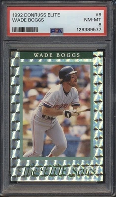 1992 Donruss Elite THE ELITE SERIES #/10,000 Wade Boggs #9 PSA 8 RED SOX HOF - Image 1 of 2