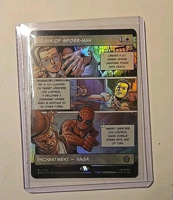  Origin of Spider-Man 0218 - FOIL - BORDERLESS - MTG Marvel's Spider-Man- NM/M - Image 1 of 2