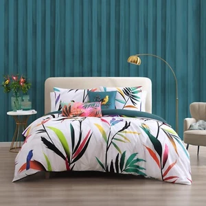 Bebejan Tropical Fusion 5 Piece Reversible Comforter Set in Queen - Picture 1 of 8