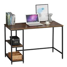Industrial Reversible Computer Desk with 2 Shelves, Strengthened Frame - Moustac
