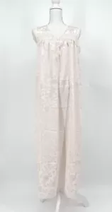 NWOT Vintage Christian Dior White Lace Pink Sleeveless Nightgown Womens Size M - Picture 1 of 8