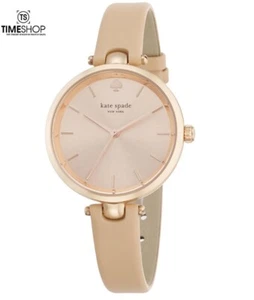 Kate Spade Classic Holland Rose Dial Beige Leather 1YRU0812 - Foto 1 di 1