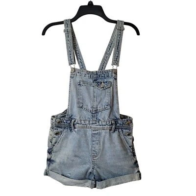 Mono corto de mezclilla BSKGIRL BERSHKA correas ajustables lavado ligero desgastado Poc Foto 1 de 4