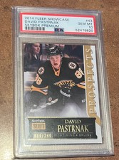 2014-15 Fleer Showcase Skybox Premium David Pastrnak 009/299 #43 PSA 10 ROOKIE