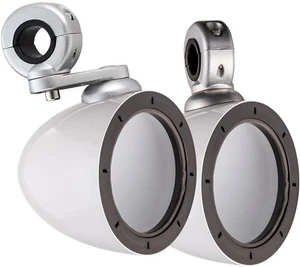 2 PAIRS/4 KICKER 40KMMTESW MARINE BOAT ENCLOSURES FOR 4"KM SERIES SPEAKERS WHITE - Picture 1 of 7