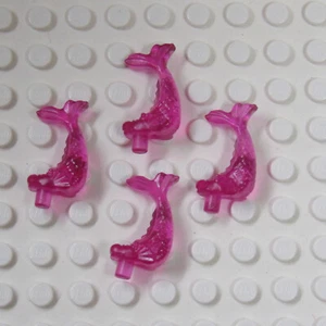 Lego  Ornamental Fish Transparent Dark Pink Lot of 4 - Belville animal New - Picture 1 of 2