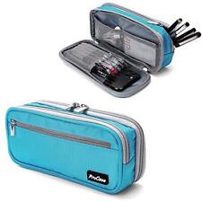 ProCase Blue Large Capacity Pencil Case Pouch with Compartments - Back to School