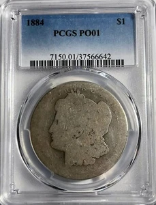 1884 PCGS PO01 Morgan SILVER Dollar $1 Coin POOR 1 Grade ! NR - Picture 1 of 2