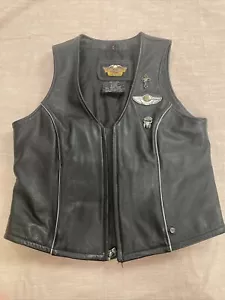 Nice HARLEY-DAVIDSON “100th Anniversary”Women’s Leather Vest! ***SIZE MED*** - Picture 1 of 8