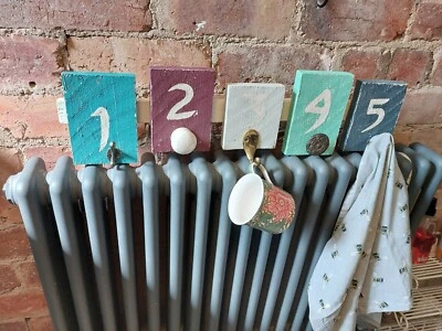 Handmade funky hooks hand painted bathroom kitchen bedroom utility bags coats  - Image 1 of 4