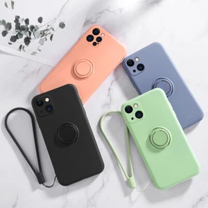 HandyHülle halterung Silikon Schutzhüllen HandyTasche Ringhalter mit Handgurt - Picture 1 of 17