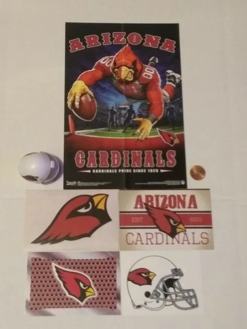 Arizona Cardinals mini Helmet, mini 9cm x 6cm Poster and 3cm × 4.5cm stickers Cover