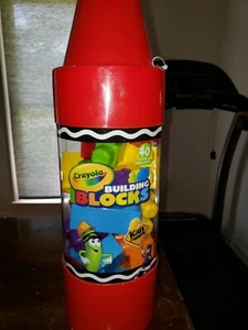 Crayola Building Blocks 40pc Set in Crayon Shaped Storage Container No. 99040 - Picture 1 of 2