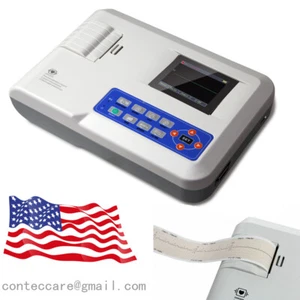 USA FDA ECG100G Single Channel 12 leads Portable ECG Machine, Electrocardiograph - Picture 1 of 12