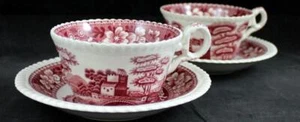 Spode Tower Pink Old Backstamp Group of 2 Cup & Saucer Sets - Picture 1 of 4