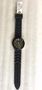 Darice Wristwatch Black/Gold Silicone Strap Women/Unisex WITH TAGS 2015 Release - Picture 1 of 5