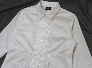 Women's BOGNER Button Shirt Pleated Front Style White Cotton (size L) - Picture 1 of 12