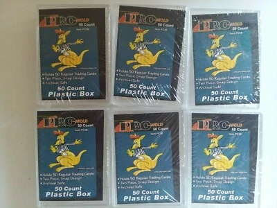 (6) ProMold 50ct Plastic Standard Card Box 2 Piece Snap Design NIP PC50 - Image 1 of 2