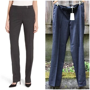 NEW - BOSS Hugo Boss Women's Tafena Wool Trousers, Black Fantasy, sz 14 - $345 - Picture 1 of 18