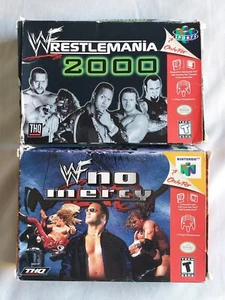 Nintendo 64 WWF NO MERCY & WRESTLEMANIA 2000 Complete w/box + instruction manual - Picture 1 of 7