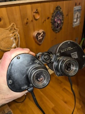 Bausch & Lomb USMC Mk-28 1944 (Contract Date) 7x,50 Binocular w/HOOD Strap - Image 1 of 4