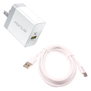 36W PD Home Charger Fast Type-C 6ft Long Cable USB-C Power Cord for SmartPhones - Picture 1 of 6