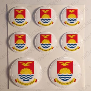 Stickers Kiribati Coat of Arms Gel Domed Resin 3D Kiribati Vinyl Sticker Decals - Imagen 1 de 1