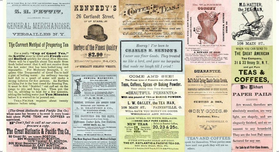 Quilting Treasures ~ HATTERS TEA PARTY 26147-X ~ 100% Cotton Quilt Fabric Panels - Image 1 of 1