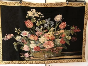 Tapestries & More Dutch Floral Still Life Jacquard Weave Wall Tapestry 36 X 52 - Picture 1 of 16
