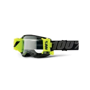 MASCHERA 100% STRATA 2 FORECAST BLACK OCCHIALI MOTO CROSS LENTE TRASPARENTE - Imagen 1 de 3
