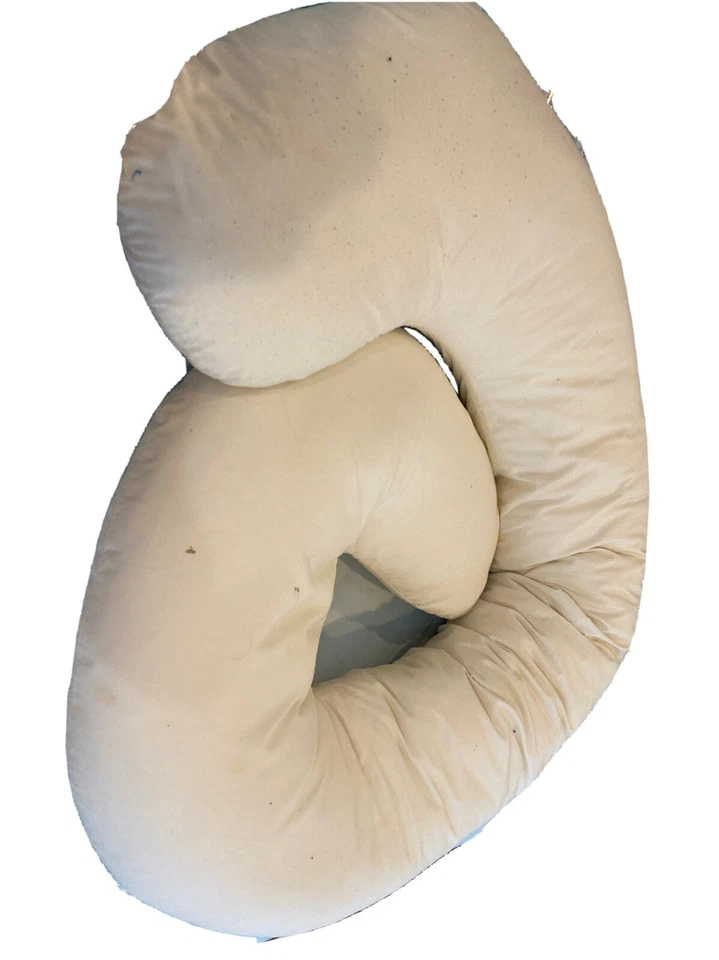Leachco Full Size Snoogle Total Body Pillow White Pregnancy Baby Clean - Image 1 of 4