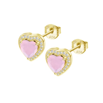 Orecchini Donna Lotus Silver LP3784-4/2 In Argento Dorato A Cuore Con Cristallo - Immagine 1 di 2