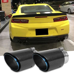 PARA Chevrolet Camaro SS ZL1 10-23 2.5" Entrada Carbono Doble Punta de Escape Doble Pared - Imagen 1 de 11