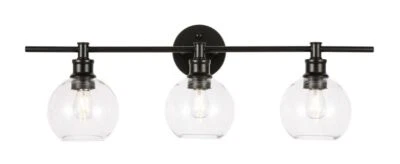 Aplique de pared lámpara pantallas de vidrio negro para baño tocador comedor 28" Foto 1 de 4