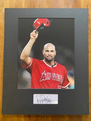 LOS ANGELES ANGELS ALBERT PUJOLS SIGNED CUT JSA COA AUTOGRAPH MATTED PHOTO 16x20 - Image 1 of 2