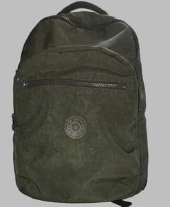 Kipling 17” Green Backpack 4 Zip Closure Padded Laptop Pouch Pockets EUC - Picture 1 of 12