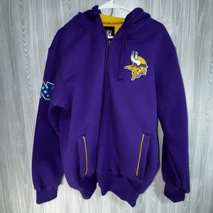 Minnesota Vikings NFL Full Zip Sherpa Lined Hoodie Embroidered Logo Size Medium - Bild 1 von 8